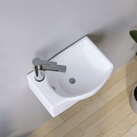 Aquabatos - Hängewaschbecken Keramik Waschtisch Handwaschbecken, Hahnloch Links, mit Überlauf, Stockschrauben, Ohne wasserhahn, Ohne ablaufventil, Aquabatos - Hängewaschbecken Keramik Waschtisch Handwaschbecken, Hahnloch Links, mit Überlauf, Stockschrauben, Ohne wasserhahn, Ohne ablaufventil, von AQUABATOS
