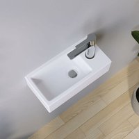 AQUABATOS Hängewaschbecken Keramik Waschtisch Handwaschbecken, mit Hahnloch Rechts und Stockschrauben, Ohne Überlauf, Ohne wasserhahn, Ohne AQUABATOS Hängewaschbecken Keramik Waschtisch Handwaschbecken, mit Hahnloch Rechts und Stockschrauben, Ohne Überlauf, Ohne wasserhahn, Ohne von AQUABATOS