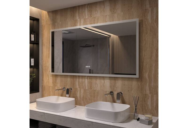 AQUABATOS LED-Lichtspiegel Spiegel mit Beleuchtung Badezimmerspiegel Wandspiegel 140x70cm von AQUABATOS