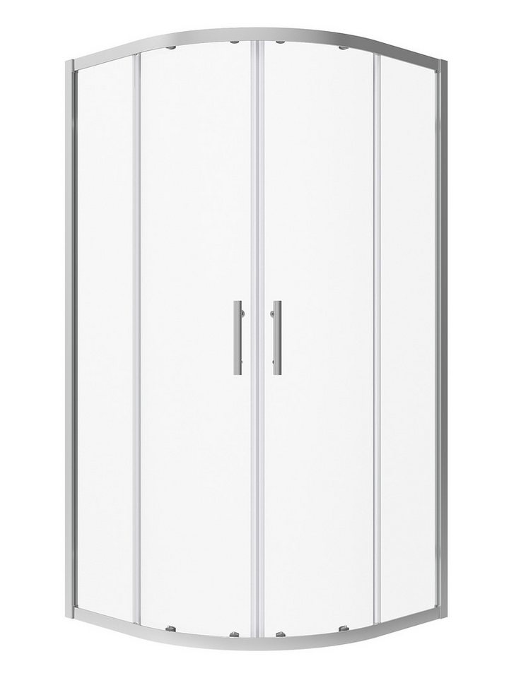 AQUABATOS Runddusche Duschkabine Vertelkreis Halbrund Dusche mit Schiebetüren höhe 185 cm, BxT: 80x80 cm, Einscheiben-Sicherheitsglas (ESG), Schnellfreigabe-Funktion, Einfaches Rollen Befestigungssystem von AQUABATOS