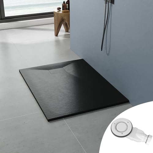 AQUABATOS SMC Duschwanne 120x90 cm 32 mm Schwarz Rechteckig Duschtasse Rutschfest Bodengleich Ebenerdig Montage Steinoptik Schieferoptik Superflach mit Abdeckung Siphon/Ablaufgarnitur AQUABATOS SMC Duschwanne 120x90 cm 32 mm Schwarz Rechteckig Duschtasse Rutschfest Bodengleich Ebenerdig Montage Steinoptik Schieferoptik Superflach mit Abdeckung Siphon/Ablaufgarnitur von AQUABATOS