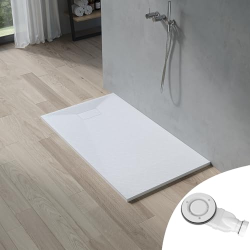 AQUABATOS SMC Duschwanne 140x80 cm Weiß Eckig Quadratisch Duschtasse Duschbecken Brausewanne Brausetasse Rutschfest Bodengleich Ebenerdig Steinoptik Schieferoptik mit Siphon/Ablaufgarnitur AQUABATOS SMC Duschwanne 140x80 cm Weiß Eckig Quadratisch Duschtasse Duschbecken Brausewanne Brausetasse Rutschfest Bodengleich Ebenerdig Steinoptik Schieferoptik mit Siphon/Ablaufgarnitur von AQUABATOS