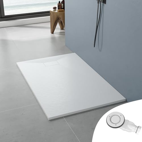 AQUABATOS SMC Duschwanne 140x90 cm 32 mm Weiß Rechteckig Duschtasse Rutschfest Bodengleich Ebenerdig Montage Steinoptik Schieferoptik Superflach mit Abdeckung Siphon/Ablaufgarnitur AQUABATOS SMC Duschwanne 140x90 cm 32 mm Weiß Rechteckig Duschtasse Rutschfest Bodengleich Ebenerdig Montage Steinoptik Schieferoptik Superflach mit Abdeckung Siphon/Ablaufgarnitur von AQUABATOS