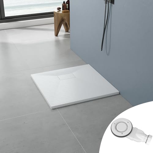 AQUABATOS SMC Duschwanne 80x80 cm 32 mm Weiß Eckig Quadratisch Duschtasse Rutschfest Bodengleich Ebenerdig Montage Steinoptik Schieferoptik Superflach mit Abdeckung Siphon/Ablaufgarnitur AQUABATOS SMC Duschwanne 80x80 cm 32 mm Weiß Eckig Quadratisch Duschtasse Rutschfest Bodengleich Ebenerdig Montage Steinoptik Schieferoptik Superflach mit Abdeckung Siphon/Ablaufgarnitur von AQUABATOS