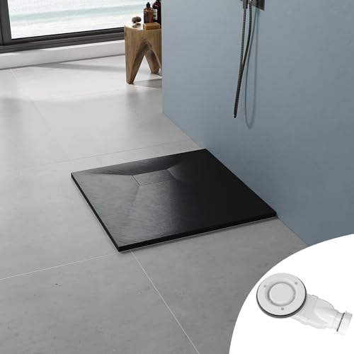 AQUABATOS SMC Duschwanne 80x80 cm Schwarz Eckig Quadratisch Duschtasse Duschbecken Brausewanne Brausetasse Rutschfest Bodengleich Ebenerdig Steinoptik Schieferoptik mit Siphon/Ablaufgarnitur AQUABATOS SMC Duschwanne 80x80 cm Schwarz Eckig Quadratisch Duschtasse Duschbecken Brausewanne Brausetasse Rutschfest Bodengleich Ebenerdig Steinoptik Schieferoptik mit Siphon/Ablaufgarnitur von AQUABATOS