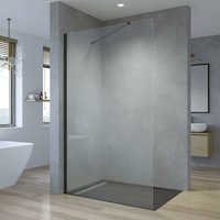 Aquabatos - Walk-in Dusche Duschabtrennung Sicherheitsglas 8mm mit Nano Beschichtung Duschtrennwand Seitenwand mit Stabilisationsbügel Winkelbar von AQUABATOS