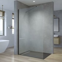 Aquabatos - Walk-in Dusche Duschabtrennung Sicherheitsglas 8mm mit Nano Beschichtung Duschtrennwand Seitenwand mit Stabilisationsbügel Winkelbar von AQUABATOS