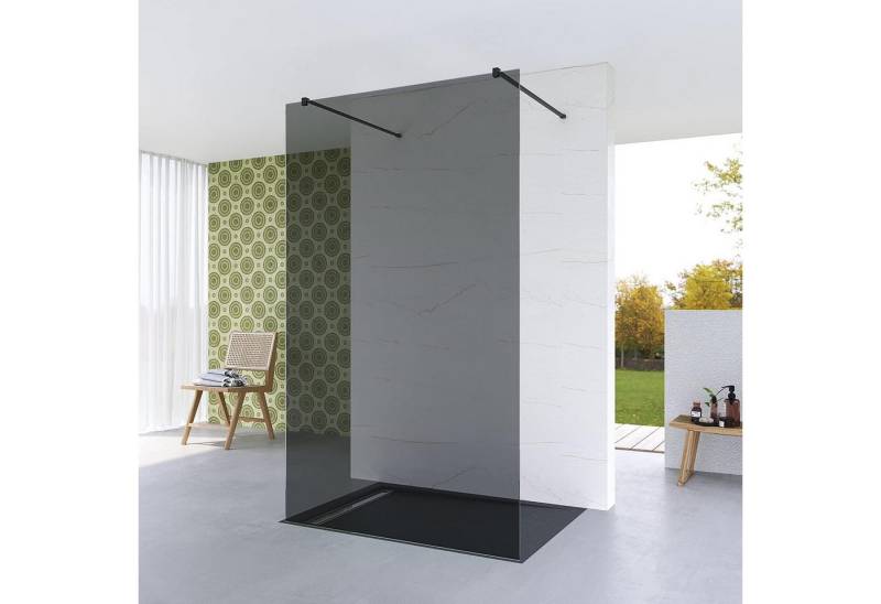 AQUABATOS Walk-in-Dusche Duschabtrennung schwarz Walk In Glas Glaswand Begehbare Dusche, Einscheibensicherheitsglas von AQUABATOS