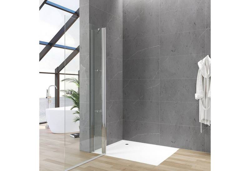 AQUABATOS Walk-in-Dusche Duschtrennwand Duschabtrennung Glas Chrom von AQUABATOS