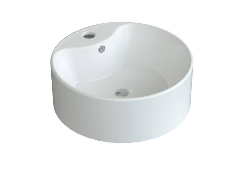 AQUABATOS Waschbecken Aufsatzwaschbecken mit/ohne Hahnloch rund oval eckig 30 40 50 60cm (Handwaschbecken Gäste wc Waschbecken klein Wandmontage ohne Unterschrank modern, mit ohne Überlauf wählbar,Ultradünner Rand), verschiedene Montagemöglichkeiten von AQUABATOS