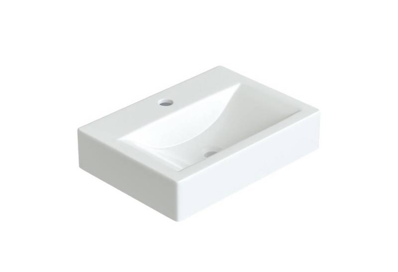 AQUABATOS Waschbecken Aufsatzwaschbecken mit/ohne Hahnloch rund oval eckig 30 40 50 60cm (Handwaschbecken Gäste wc Waschbecken klein Wandmontage ohne Unterschrank modern, mit ohne Überlauf wählbar,Ultradünner Rand), verschiedene Montagemöglichkeiten von AQUABATOS