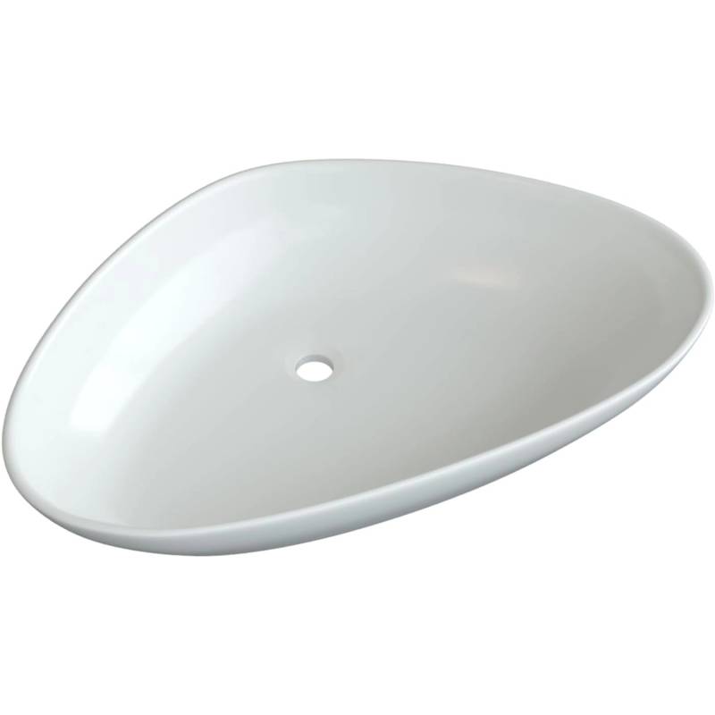 Aquabatos Bad Waschplatz Waschbecken 68 x 44 x 14,5 cm Aufsatzwaschbecken Keramik Aufsatzbecken Handwaschbecken für Gäste-WC von AQUABATOS