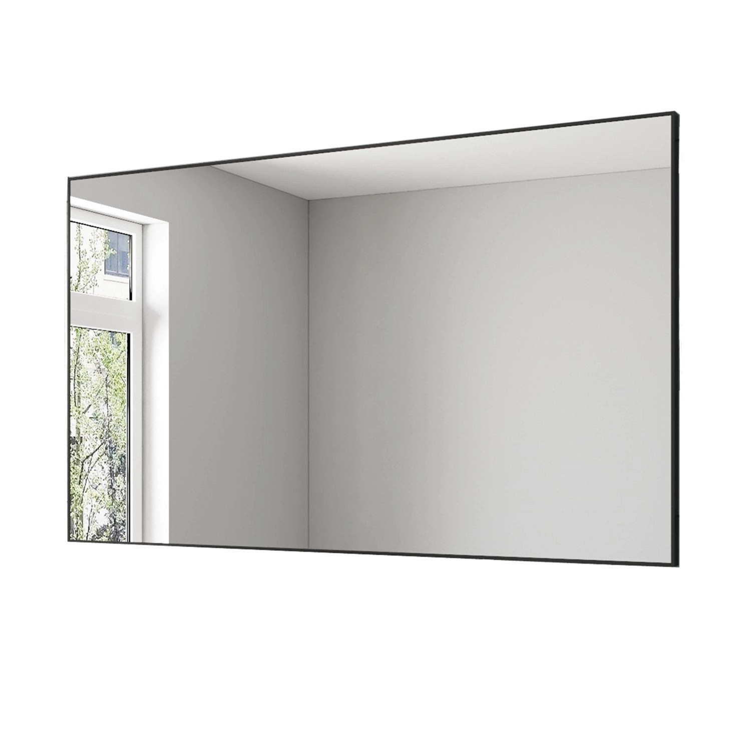 Aquabatos Badezimmerspiegel 100 x 60 cm Rechteckig Wandspiegel Spiegel mit Aluminiumrahmen Badspiegel Hängespiegel ohne Beleuchtung Aquabatos Badezimmerspiegel 100 x 60 cm Rechteckig Wandspiegel Spiegel mit Aluminiumrahmen Badspiegel Hängespiegel ohne Beleuchtung von AQUABATOS