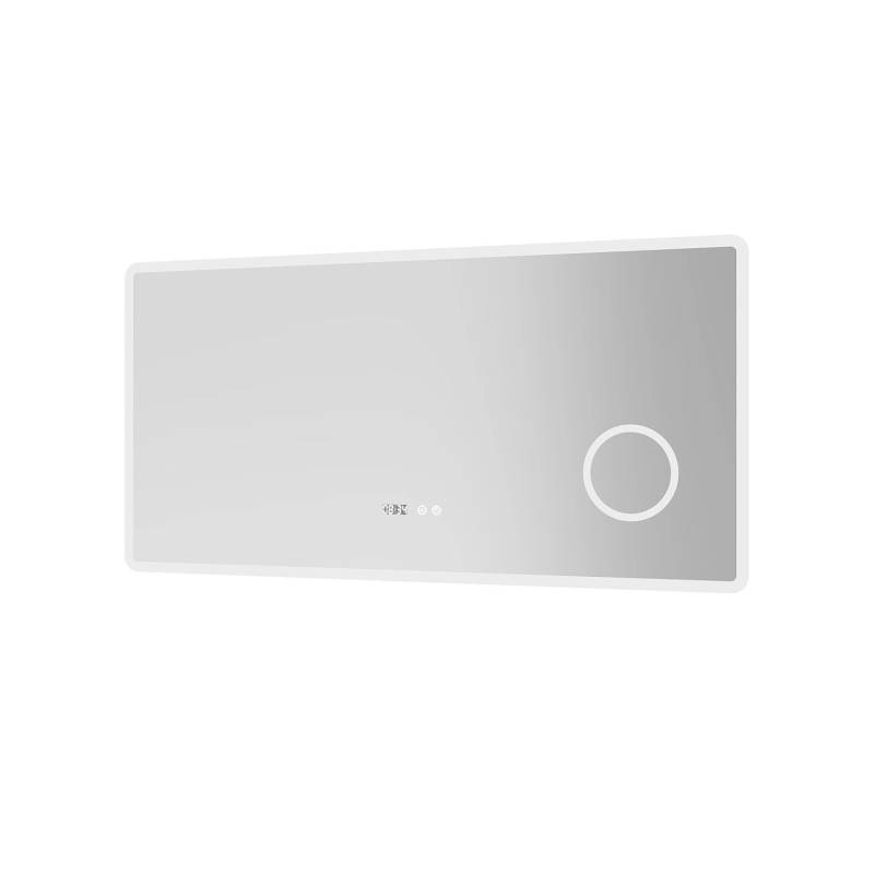 Aquabatos Badezimmerspiegel mit Beleuchtung 120 x 60 cm LED Badspiegel mit 3-Fach Vergrößerung Kosmetikspiegel Dimmbar Kaltweiß 6400K Wandspiegel von AQUABATOS