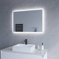 Aquabatos - Badezimmerspiegel mit led Beleuchtung 100x70cm echos Typ c Touch Sensor Dimmbar Spiegelheizung Kaltweiß 6400K Warmweiß 3000K Aquabatos - Badezimmerspiegel mit led Beleuchtung 100x70cm echos Typ c Touch Sensor Dimmbar Spiegelheizung Kaltweiß 6400K Warmweiß 3000K von AQUABATOS