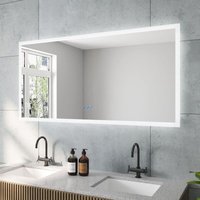 Aquabatos - Badspiegel Badezimmerspiegel mit led Beleuchtung (warmweiß 3000K, naturweiß 4500K, kaltweiß 6400K), 140x70 cm, Antibeschlag, Touch von AQUABATOS