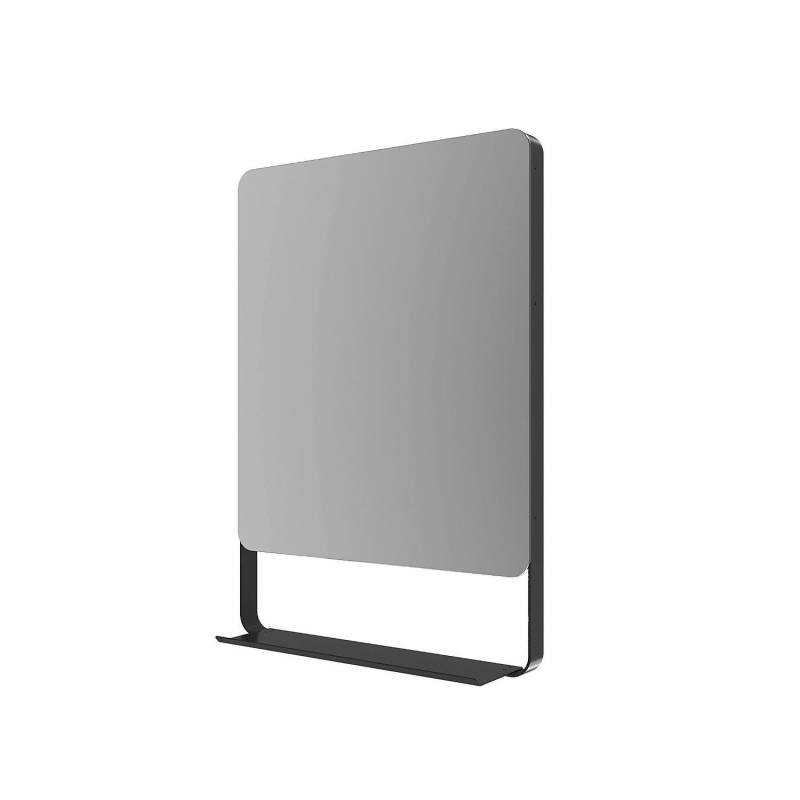 Aquabatos Badspiegel mit Ablage 60 x 80 cm Spiegel Wandspiegel Badezimmerspiegel Dekospiegel Wandmontage Schwarz matt Aluminiumrahmen Rechteckig von AQUABATOS