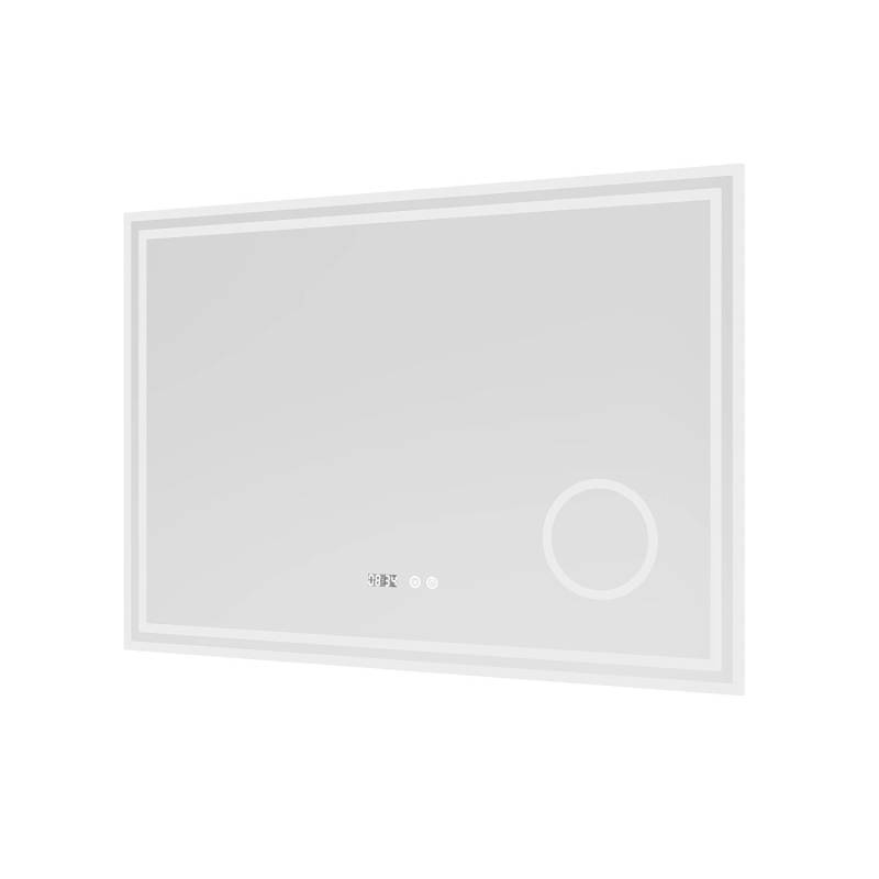 Aquabatos Badspiegel mit Beleuchtung LED Spiegel 100 x 70 cm Wandspiegel Badezimmerspiegel Antibeschlag Kaltweiß mit 3-Fach Vergrößerung Dimmbar von AQUABATOS