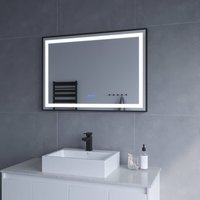 Aquabatos - Badspiegel mit led Beleuchtung Schwarz Rahmen 100x70cm sautens Typ c Touch Sensor Dimmbar Spiegelheizung Kaltweiß 6400K Warmweiß 3000K Aquabatos - Badspiegel mit led Beleuchtung Schwarz Rahmen 100x70cm sautens Typ c Touch Sensor Dimmbar Spiegelheizung Kaltweiß 6400K Warmweiß 3000K von AQUABATOS