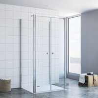 Duschkabine Eckeinstieg u Kabine 180° Pendeltür Dusche Eckdusche u Form Freistehend Schwingtür Sicherheitsglas esg 6 mm klar Nanobeschichtung 15. von AQUABATOS