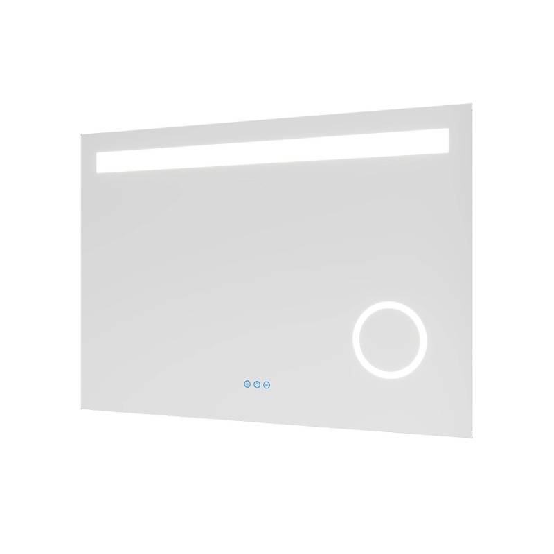 Aquabatos LED Badspiegel 100 x 70 cm Badezimmerspiegel mit Beleuchtung Antibeschlag Dimmbar mit 3-Fache Vergrößerung Lichtspiegel Wandspiegel von AQUABATOS