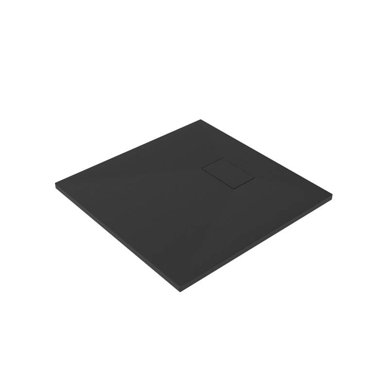 Aquabatos SMC Duschwanne 80 x 80 cm Ruschfeste Duschtasse Brausewanne Schwarz Steinoptik Quadratisch von AQUABATOS