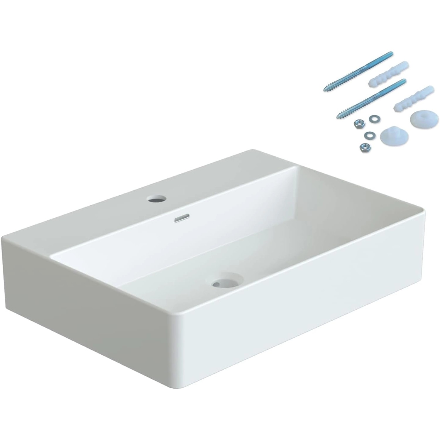 Aquabatos Waschbecken 60 x 42 x 13 cm aus Keramik Rechteckiges Handwaschbecken Aufsatzwaschbecken Aufsatzbecken mit Wasserhahnloch und Überlauf Aquabatos Waschbecken 60 x 42 x 13 cm aus Keramik Rechteckiges Handwaschbecken Aufsatzwaschbecken Aufsatzbecken mit Wasserhahnloch und Überlauf von AQUABATOS