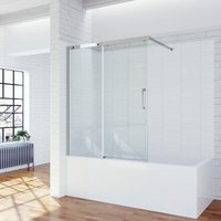 Aquabatos - Badewannenaufsatz mit Schiebetür 120 x 150 cm Duschwand Glas für Badewanne Duschabtrennung Duschtrennwand Duschschiebetür Einscheiben von AQUABATOS