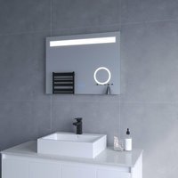 Badezimmerspiegel mit LED Licht Kosmetikspiegel 80x60cm DALES Typ C Touch Sensor Dimmbar Antibeschlag Kaltweiß 6400K Warmweiß 3000K AQUABATOS von AQUABATOS