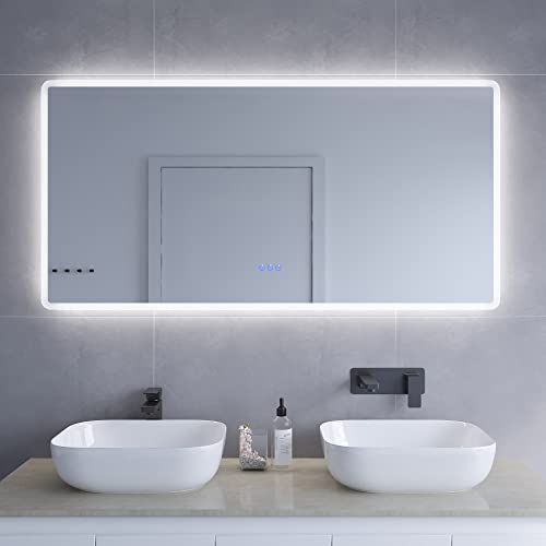 Badspiegel groß mit Beleuchtung 140x70 cm für Wandschalter Badezimmerspiegel LED Lichtspiegel Wandspiegel Energiesparend Touch Schalter Dimmbar Kaltweiß Neutralweiß Warmweiß badspiegel beheizt Badspiegel groß mit Beleuchtung 140x70 cm für Wandschalter Badezimmerspiegel LED Lichtspiegel Wandspiegel Energiesparend Touch Schalter Dimmbar Kaltweiß Neutralweiß Warmweiß badspiegel beheizt von AQUABATOS