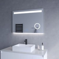 Badspiegel mit LED Beleuchtung Kosmetikspiegel 100x70 DALES Typ C Touch Sensor Dimmbar Antibeschlag Kaltweiß 6400K Warmweiß 3000K AQUABATOS von AQUABATOS