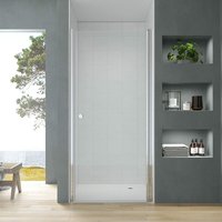 Duschabtrennung Glas Drehtür Nische Duschtür Nischentür Pendeltür Glastür 5mm esg Sicherheitsglas Dusche Klarglas 75x187 cm mit Verstellbereich von AQUABATOS