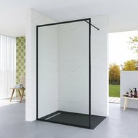 Aquabatos - Duschabtrennung Glas walk in Duschwand schwarz matt Vollrahmen Begehbare bodengleich Glasduschwand 8 mm Sicherheitsglas mit Lotus-Effekt Aquabatos - Duschabtrennung Glas walk in Duschwand schwarz matt Vollrahmen Begehbare bodengleich Glasduschwand 8 mm Sicherheitsglas mit Lotus-Effekt von AQUABATOS