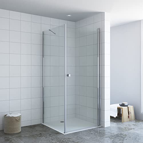 Duschkabine Eckeinstieg Eckdusche 70x70 cm mit Drehtür Duschtür und Seitenwand aus 6mm ESG Nano Glas, Duschwand Glas Duschabtrennung Schwingtür Pendeltür 70cm, Seitenwand 70cm, Höhe 195cm Duschkabine Eckeinstieg Eckdusche 70x70 cm mit Drehtür Duschtür und Seitenwand aus 6mm ESG Nano Glas, Duschwand Glas Duschabtrennung Schwingtür Pendeltür 70cm, Seitenwand 70cm, Höhe 195cm von AQUABATOS