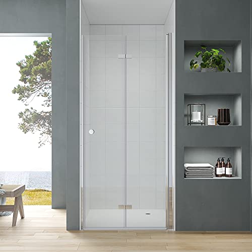 Duschtür Glas Dusche 80 cm breit 187 cm hoch Falttür Nische Nischentür faltbar klappbar Drehfalttür Duschabtrennung Duschwand Glas rahmenlos inkl. Duschtürdichtung Lippendichtung Magnetdichtung Duschtür Glas Dusche 80 cm breit 187 cm hoch Falttür Nische Nischentür faltbar klappbar Drehfalttür Duschabtrennung Duschwand Glas rahmenlos inkl. Duschtürdichtung Lippendichtung Magnetdichtung von AQUABATOS