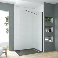 Duschwand Glas schwarz matt Duschabtrennung Walk-in Dusche Duschkabine Duschtrennwand Begehbare Glastrennwand Sicherheitsglas 8 mm klar mit NANO Duschwand Glas schwarz matt Duschabtrennung Walk-in Dusche Duschkabine Duschtrennwand Begehbare Glastrennwand Sicherheitsglas 8 mm klar mit NANO von AQUABATOS