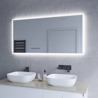Großer Badspiegel mit LED Beleuchtung 140x70cm ECHOS Typ C Touch Sensor Dimmbar Spiegelheizung Kaltweiß 6400K Warmweiß 3000K AQUABATOS Großer Badspiegel mit LED Beleuchtung 140x70cm ECHOS Typ C Touch Sensor Dimmbar Spiegelheizung Kaltweiß 6400K Warmweiß 3000K AQUABATOS von AQUABATOS