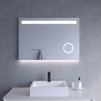 LED Badspiegel mit Beleuchtung Wandspiegel Bluetooth 100 x 70 cm Kosmetikspiegel Schminkspiegel Touch Schalter Dimmbar für Wandschalter LED Badspiegel mit Beleuchtung Wandspiegel Bluetooth 100 x 70 cm Kosmetikspiegel Schminkspiegel Touch Schalter Dimmbar für Wandschalter von AQUABATOS