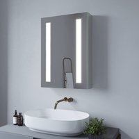 LED Spiegelschrank Badezimmerspiegel Glasspiegel mit Beleuchtung Badezimmerschrank Großer Stauraum IP44 Kaltweiß 6400K 50x70cm Badschrank 1türig mit von AQUABATOS