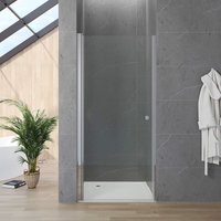 Nischentür Schwingtür Duschabtrennung Drehtür Duschtür Nische Pendeltür Rahmenlos Duschkabine Einscheiben-Sicherheitsglas (esg) 5 mm Chrom Griff 1. von AQUABATOS