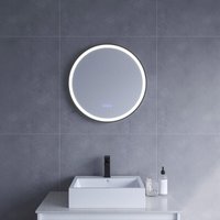 Spiegel rund Ø 60 cm runder Wandspiegel in schwarz Badspiegel rund mit hochwertigen Aluminiumrahmen Badezimmerspiegel mit LED Beleuchtung Spiegel rund Ø 60 cm runder Wandspiegel in schwarz Badspiegel rund mit hochwertigen Aluminiumrahmen Badezimmerspiegel mit LED Beleuchtung von AQUABATOS