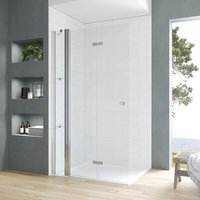 Walk in Dusche 120x187cm Duschwand Drehfalttür 5 mm esg Klarglas Duschabtrennung mit Duschablagen - Aquabatos von AQUABATOS