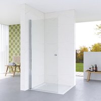 Walk in Duschwand Glas mit Duschtür Drehtür Pendeltür Schwingtür Duschabtrennung Duschtrennwand Begehbare Dusche Einscheiben-Sicherheitsglas (ESG) 5 von AQUABATOS