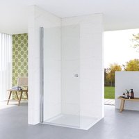 Walk in Duschwand Glas mit Duschtür Drehtür Pendeltür Schwingtür Duschabtrennung Duschtrennwand Begehbare Dusche Einscheiben-Sicherheitsglas (esg) 5 von AQUABATOS
