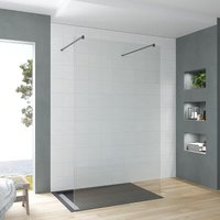 Walkin Dusche Freistehend Begehbare Duschabtrennung Duschwand Glas Duschtrennwand Echtglas ESG 8 mm Nanobeschichtung inkl. Stabilisator schwarz OHNE Walkin Dusche Freistehend Begehbare Duschabtrennung Duschwand Glas Duschtrennwand Echtglas ESG 8 mm Nanobeschichtung inkl. Stabilisator schwarz OHNE von AQUABATOS