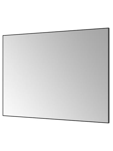 Wandspiegel Schwarz Metall Badezimmer Spiegel Badspiegel Hängespiegel 80 x 60 cm Eckig Wohnzimmerspiegel Aluminiumrahmen Badezimmerspiegel Flurspiegel für Schlafzimmer Industrie Design Black style von AQUABATOS