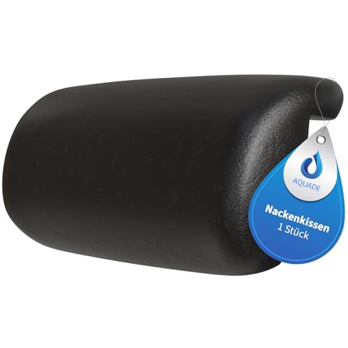 AQUADE Nackenkissen Badewanne Schwarz - Pillow for Bathtub - Kopfkissen Für Badewanne - Kissen Badewanne Nacken - Wannenkissen - Badewannen Zubehör - Badesofa Badewannenkissen - Modell: Vorskla von AQUADE