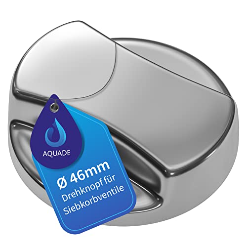 AQUADE Drehexcenter 46 mm aus Kunststoff Glanz-Verchromt für Siebkorbventile - Drehknebel Drehknopf Drehexcenterknopf - Spülbecken Ablaufgarnitur & Zubehör für Küchenspüle von AQUADE