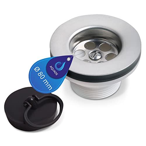 AQUADE Simplex Spülbecken Ablaufgarnitur 1 1/2 Zoll Ablaufventil Spüle Universal, Abfluss Ventil mit Stöpsel, Ø 80 mm AQUADE Simplex Spülbecken Ablaufgarnitur 1 1/2 Zoll Ablaufventil Spüle Universal, Abfluss Ventil mit Stöpsel, Ø 80 mm von AQUADE