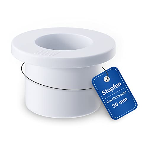 AQUADE PVC-Endkappe 20 mm Fitting Rohrendkappe Rohrstopfen Verschlußstopfen für Ablauf Muffenstopfen Abschlusskappe Endkappe Stopfen Muffe Rohrkanal Endverschluss Steckfitting von AQUADE